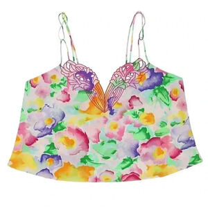 Vintage Victoria's Secret Camisole Size Small Colorful Floral Print Summer‎ Cami